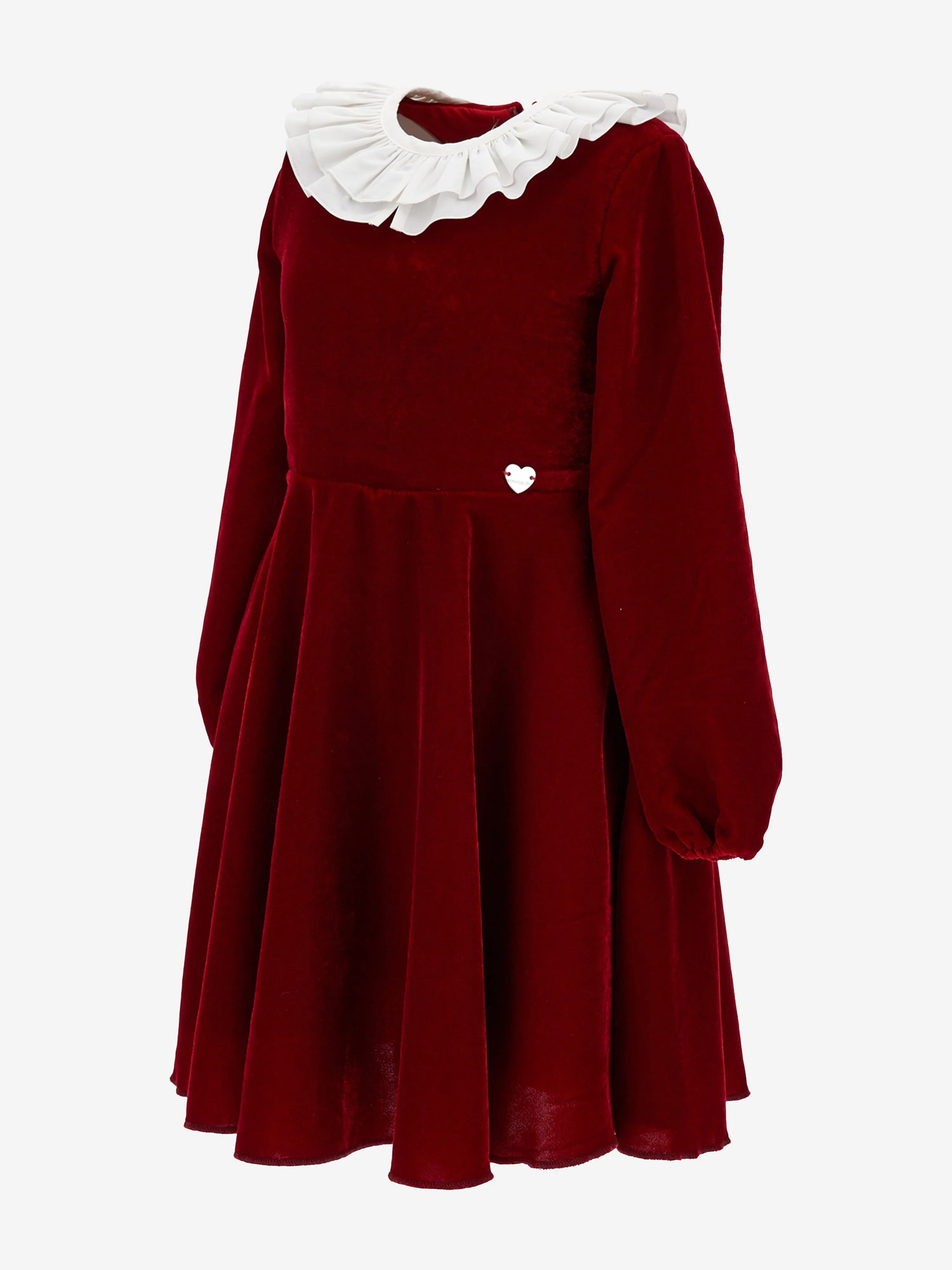 Monnalisa Girls Cotton Occasion Dress in Red