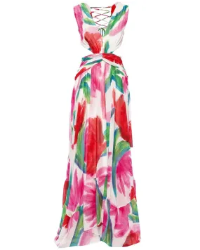 Multicolor Allegro Cut Out Maxi Dress