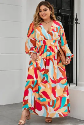 Multicolor Plus Size Vacation Long Resort Dress