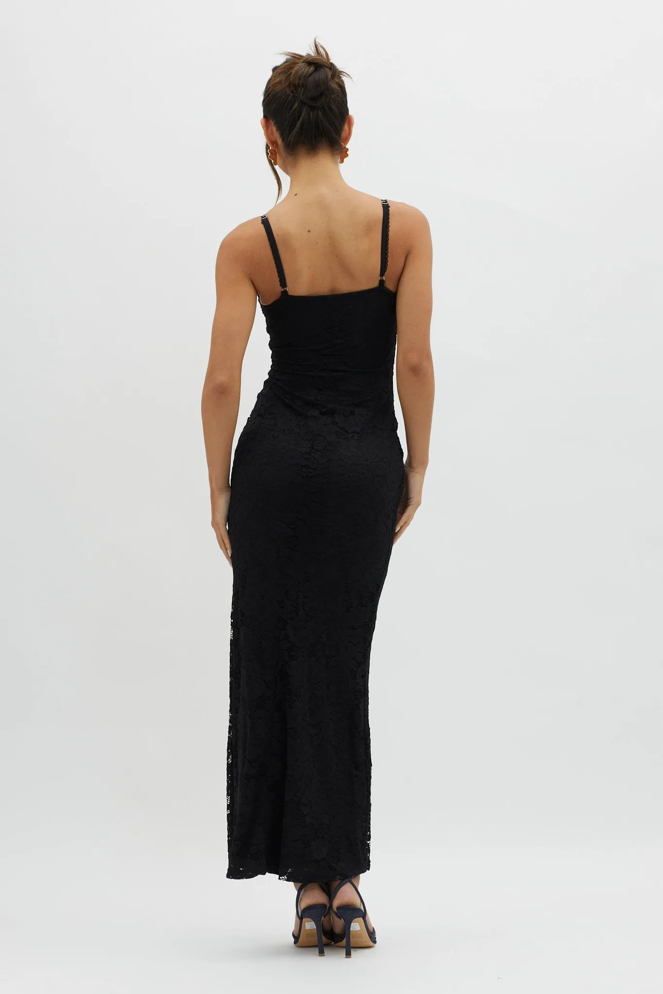 Must Be Love Lace Maxi Dress Double Black