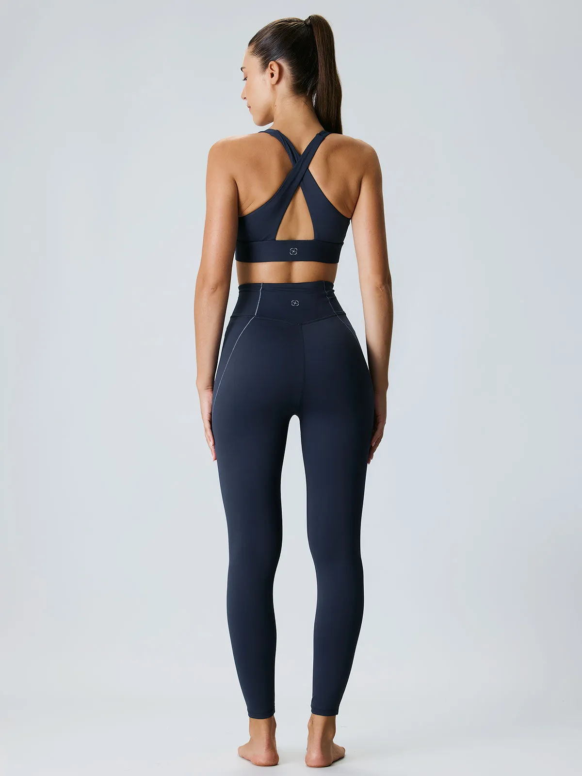 Navy Cut Out Lycra® Sports Bra