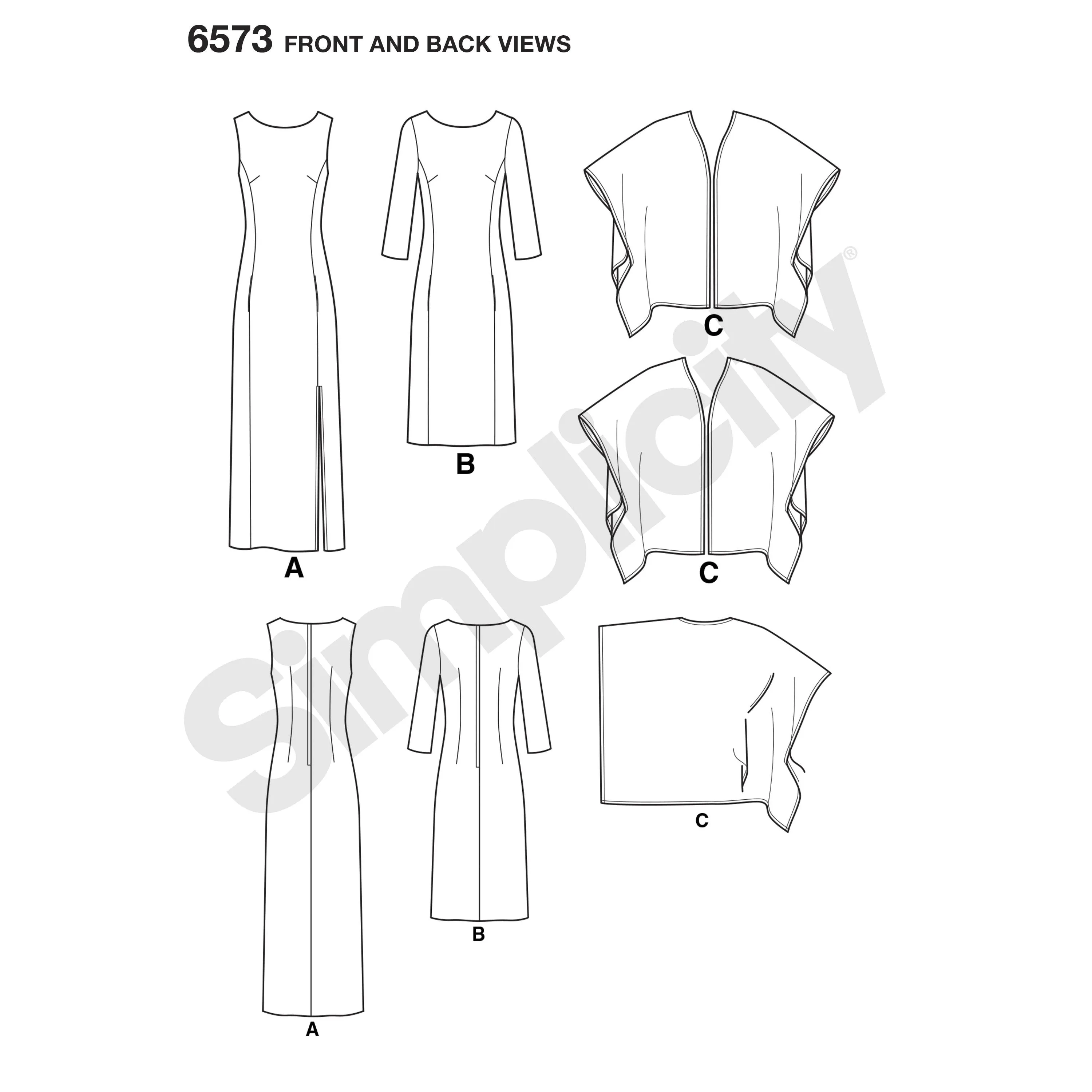 NL6573 Misses' Dress and Wrap sewing pattern