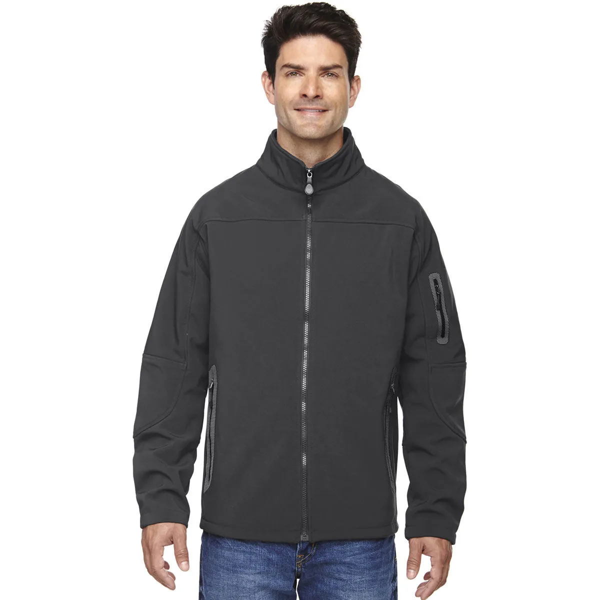 North End Men's Graphite Three-Layer Fleece Technical Jacket