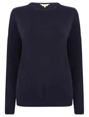 Obama2 Crew Neck Knit Jumper In Dark Navy - Plum Tree