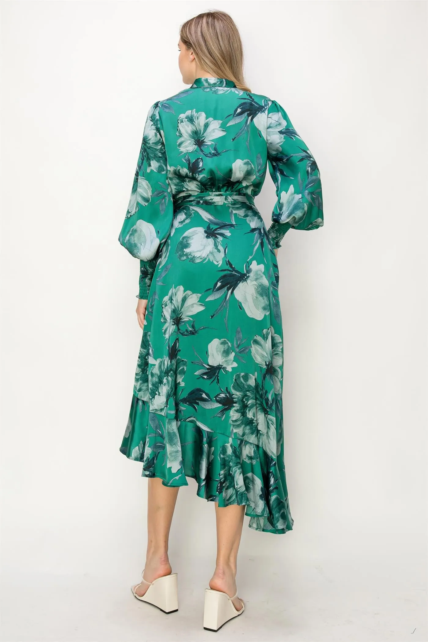 OL24A087-FLORAL WRAP UNBALANCED MAXI DRESS