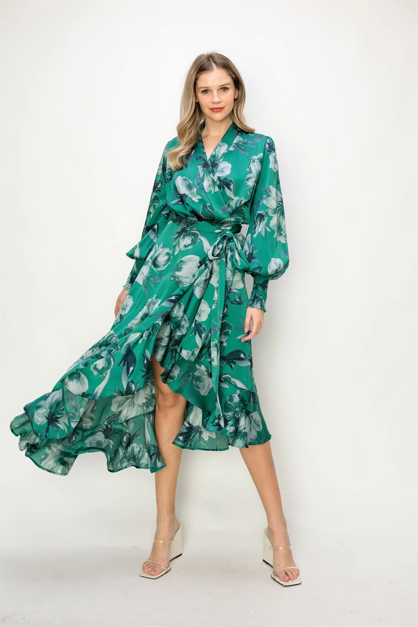 OL24A087-FLORAL WRAP UNBALANCED MAXI DRESS