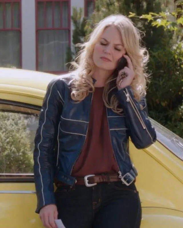 Once Upon a Time Emma Swan Blue Leather Jacket