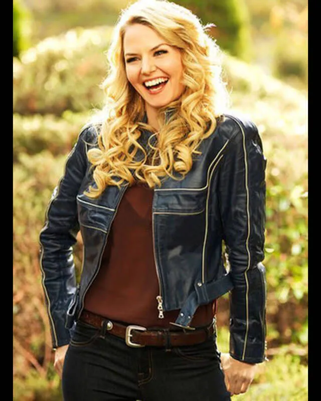 Once Upon a Time Emma Swan Blue Leather Jacket