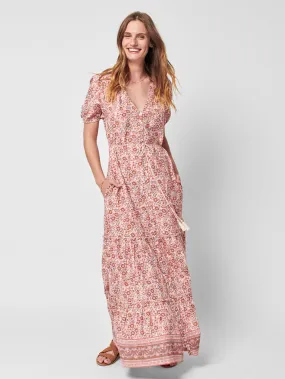 Orinda Maxi Dress in Earth Block Print