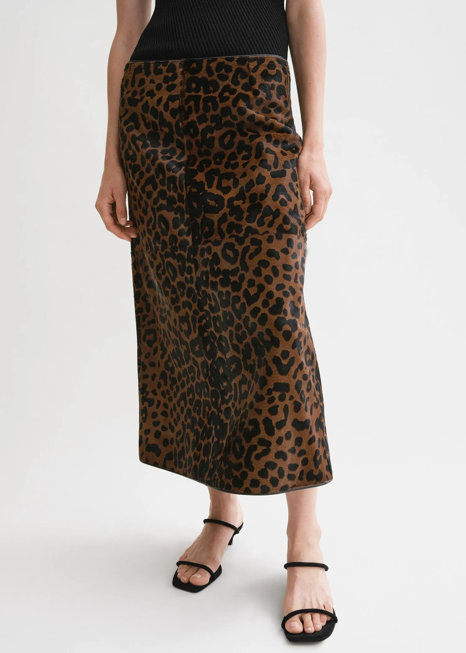 Pony hair skirt leopard