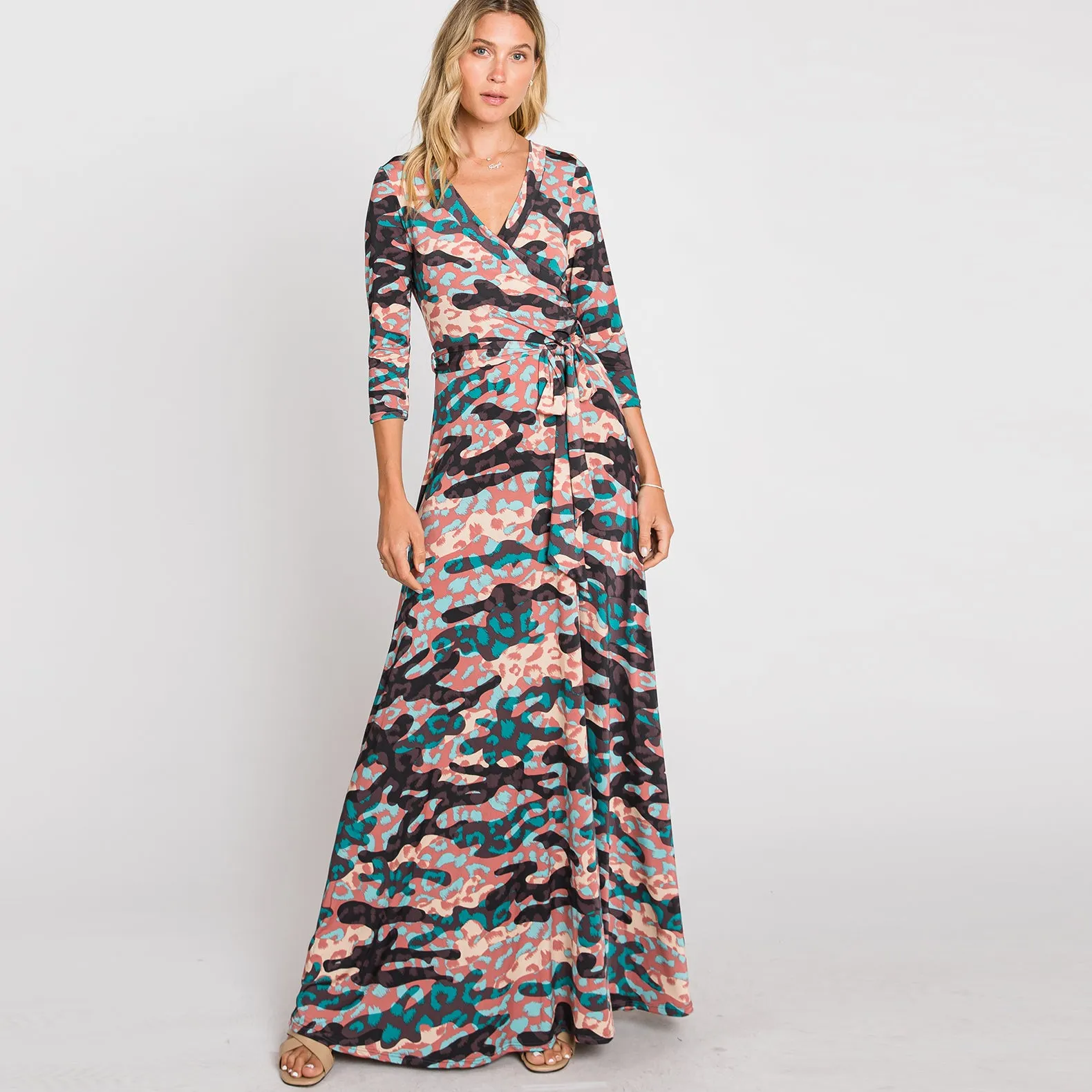 Pretty Camouflage Venechia Maxi Wrap Dress