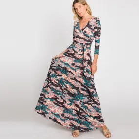 Pretty Camouflage Venechia Maxi Wrap Dress