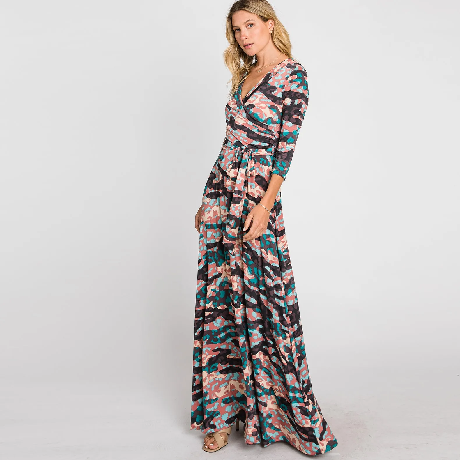 Pretty Camouflage Venechia Maxi Wrap Dress