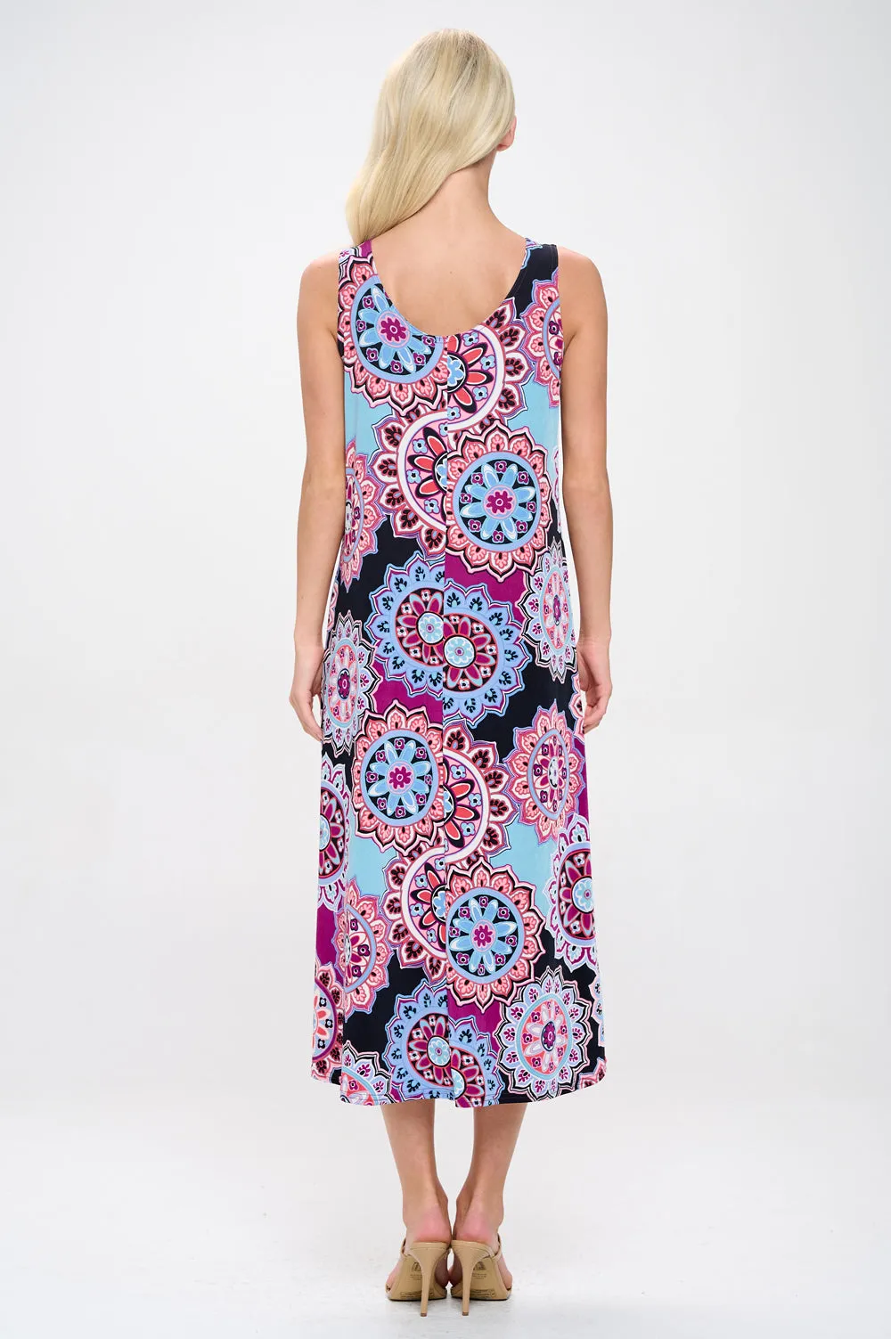 Print  Long Tank Dress Print -7000BN-TRP1-W439