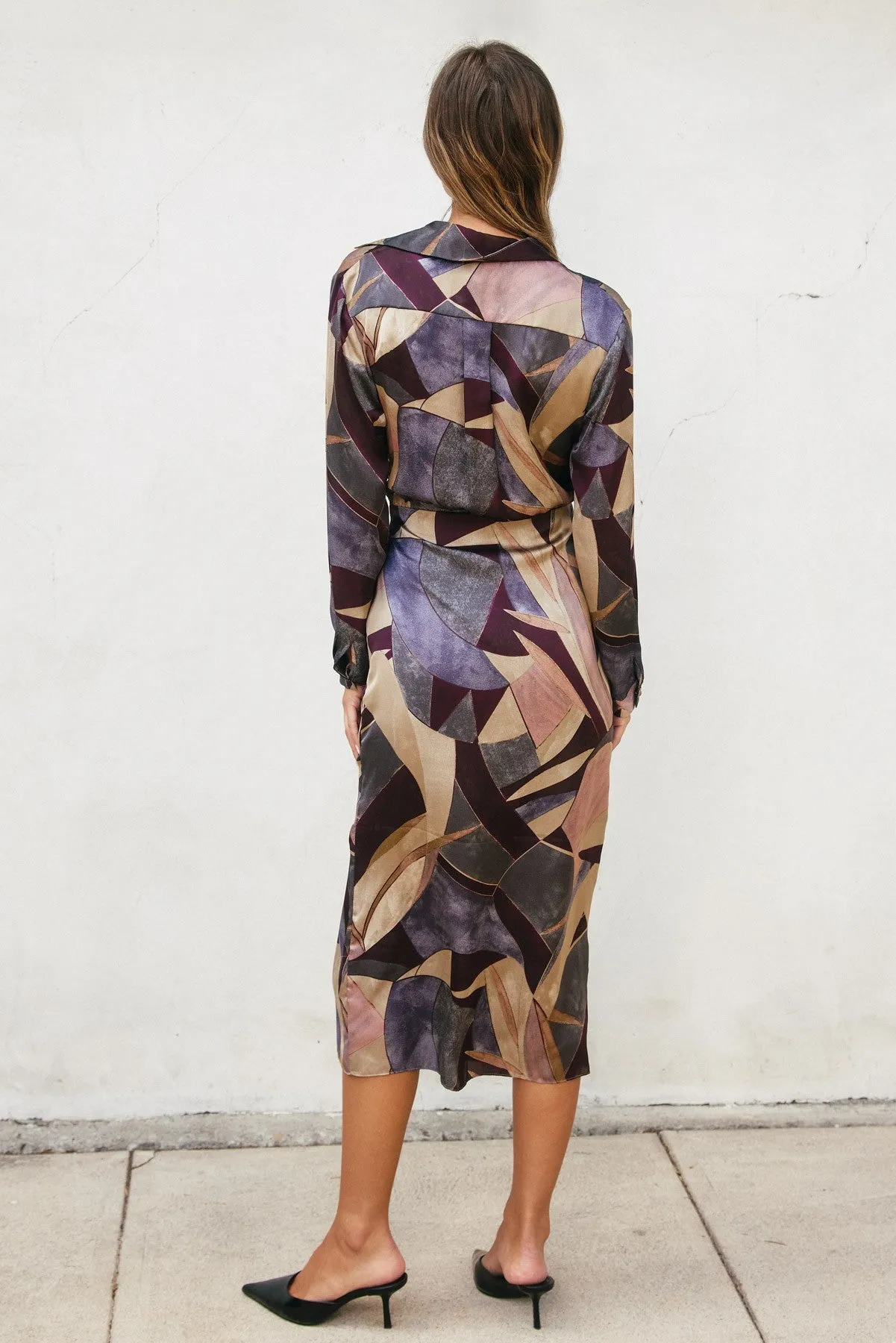 Printed Midi Wrap Dress