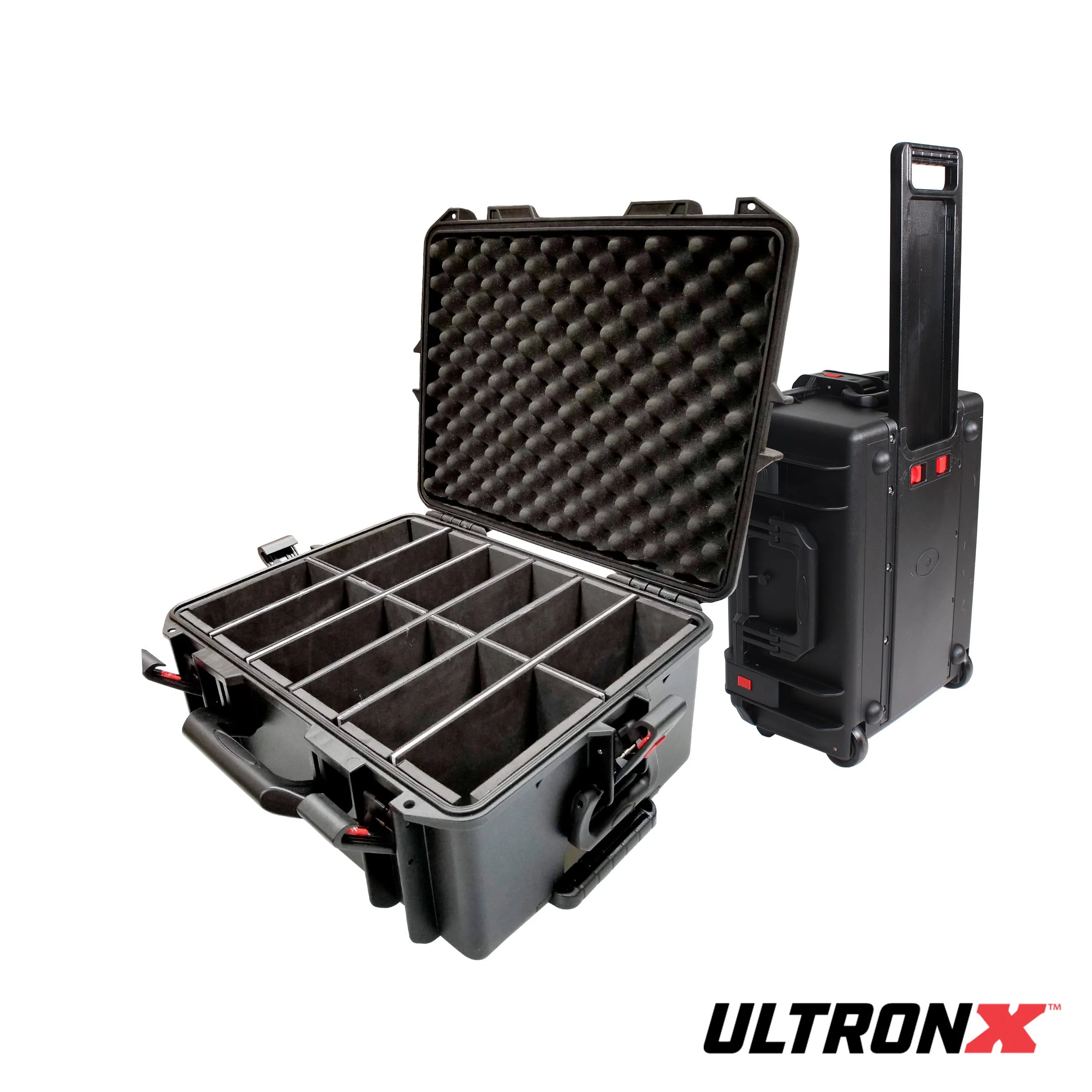 ProX XM-MAXI12 VaultX™ Watertight Case for 12 ApeLabs® MAXI Lights W/Extendable Handle and Wheels