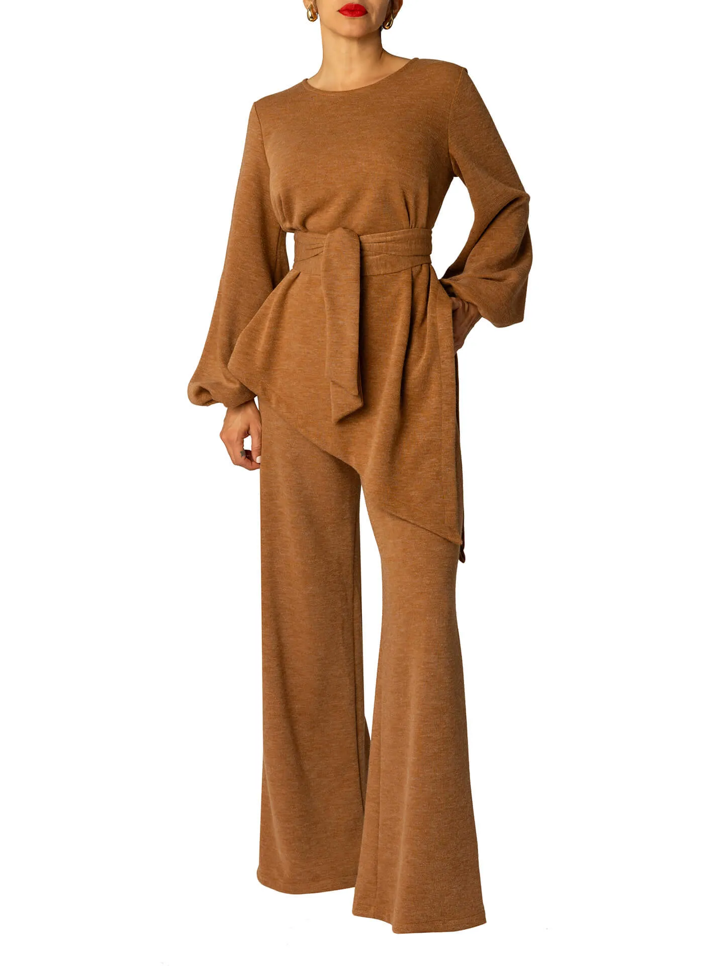 "Tonya" Camel Wideleg Pants