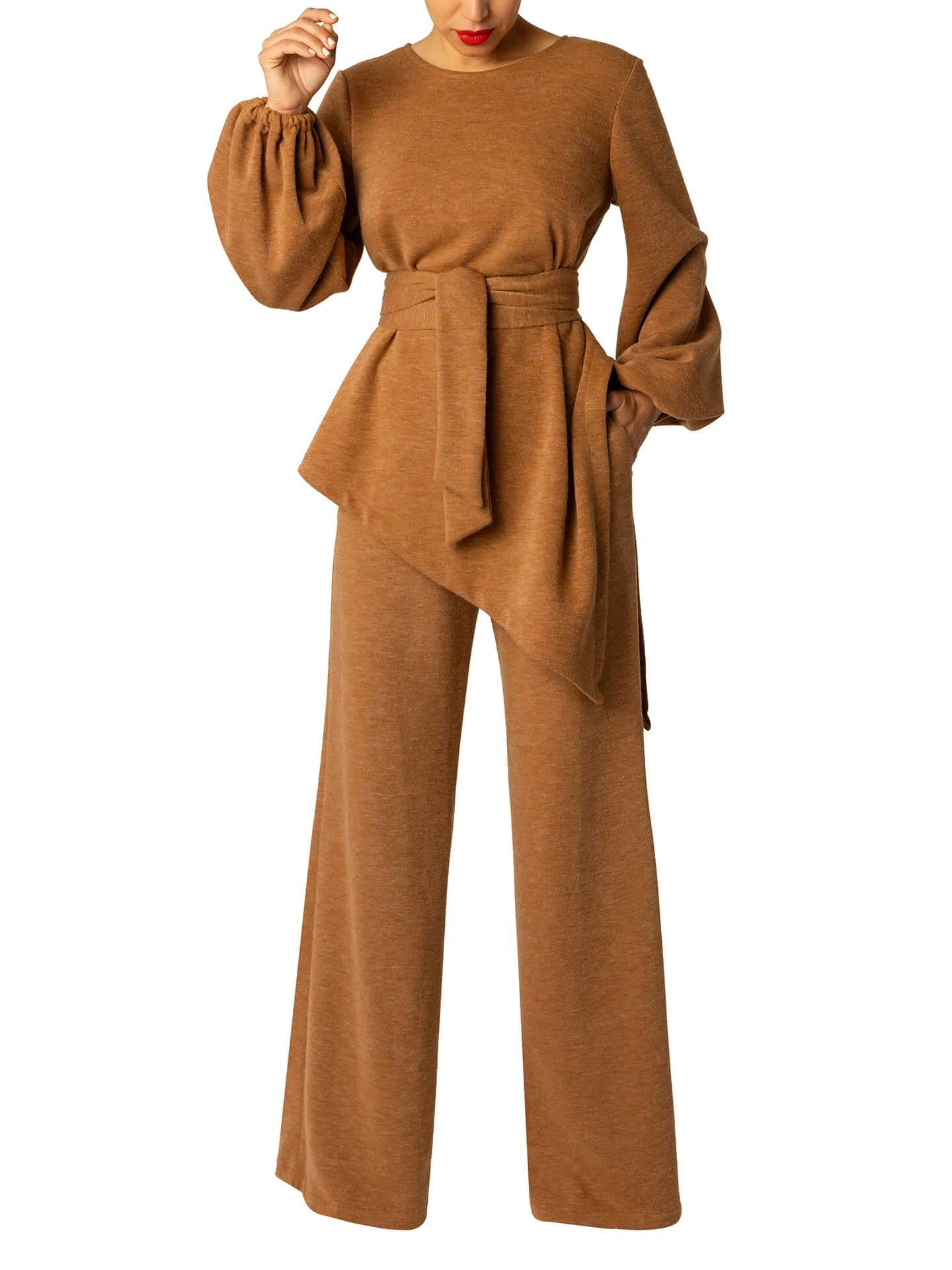 "Tonya" Camel Wideleg Pants