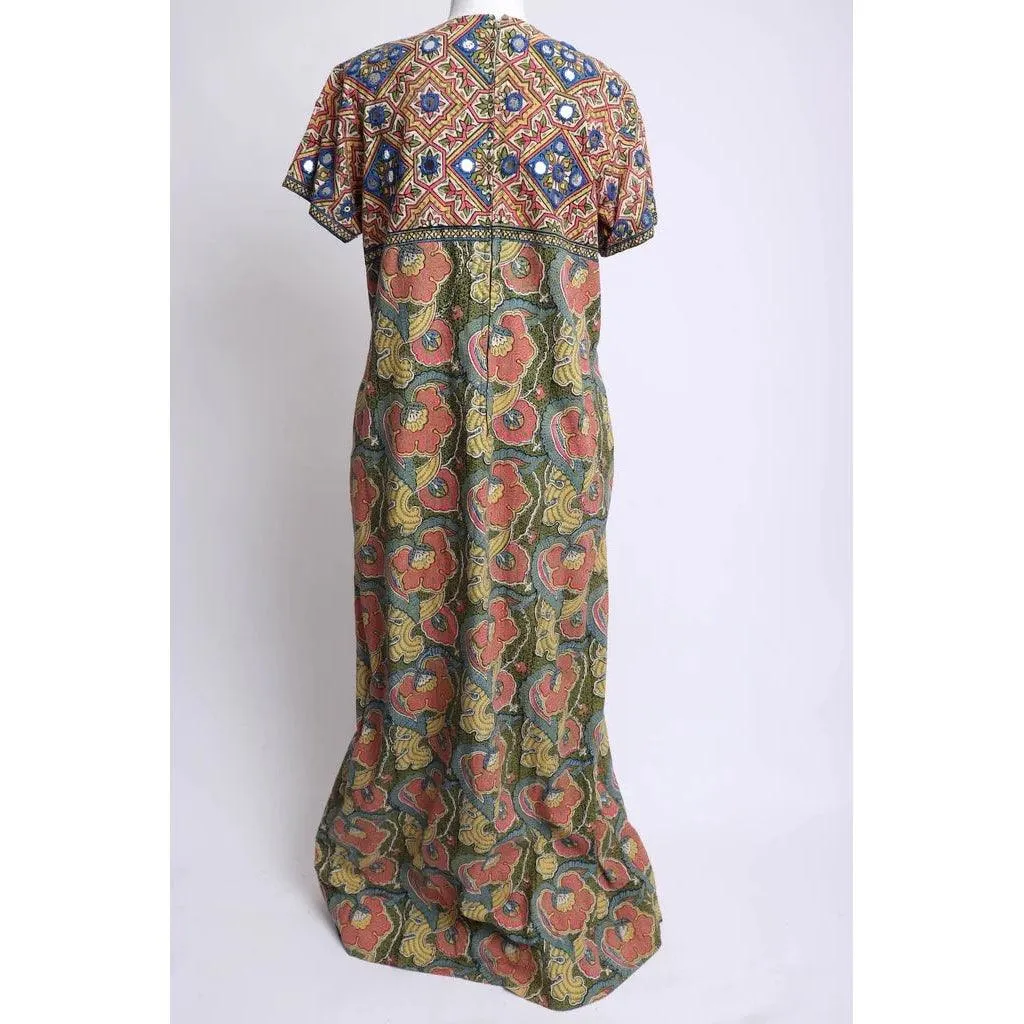 RAMONA RULL 1960's Multicolored Batik Maxi Dress | Size L/XL