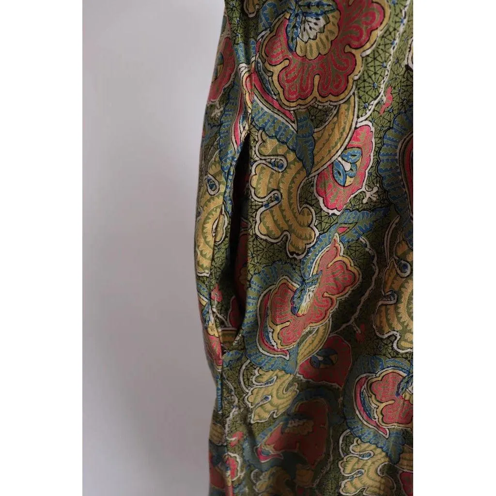 RAMONA RULL 1960's Multicolored Batik Maxi Dress | Size L/XL