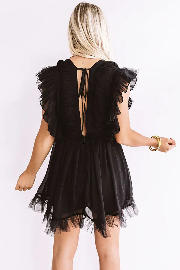 Ritzy In San Francisco Ruffle Romper In Black