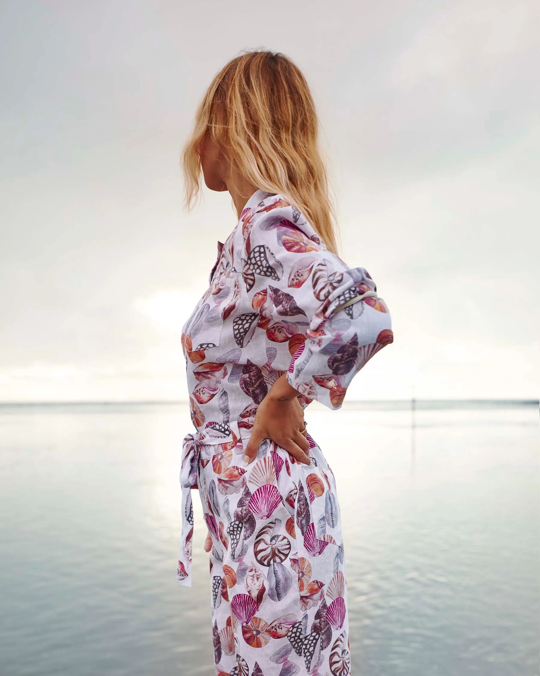 Seashore Linen Long Sleeve Jumpsuit