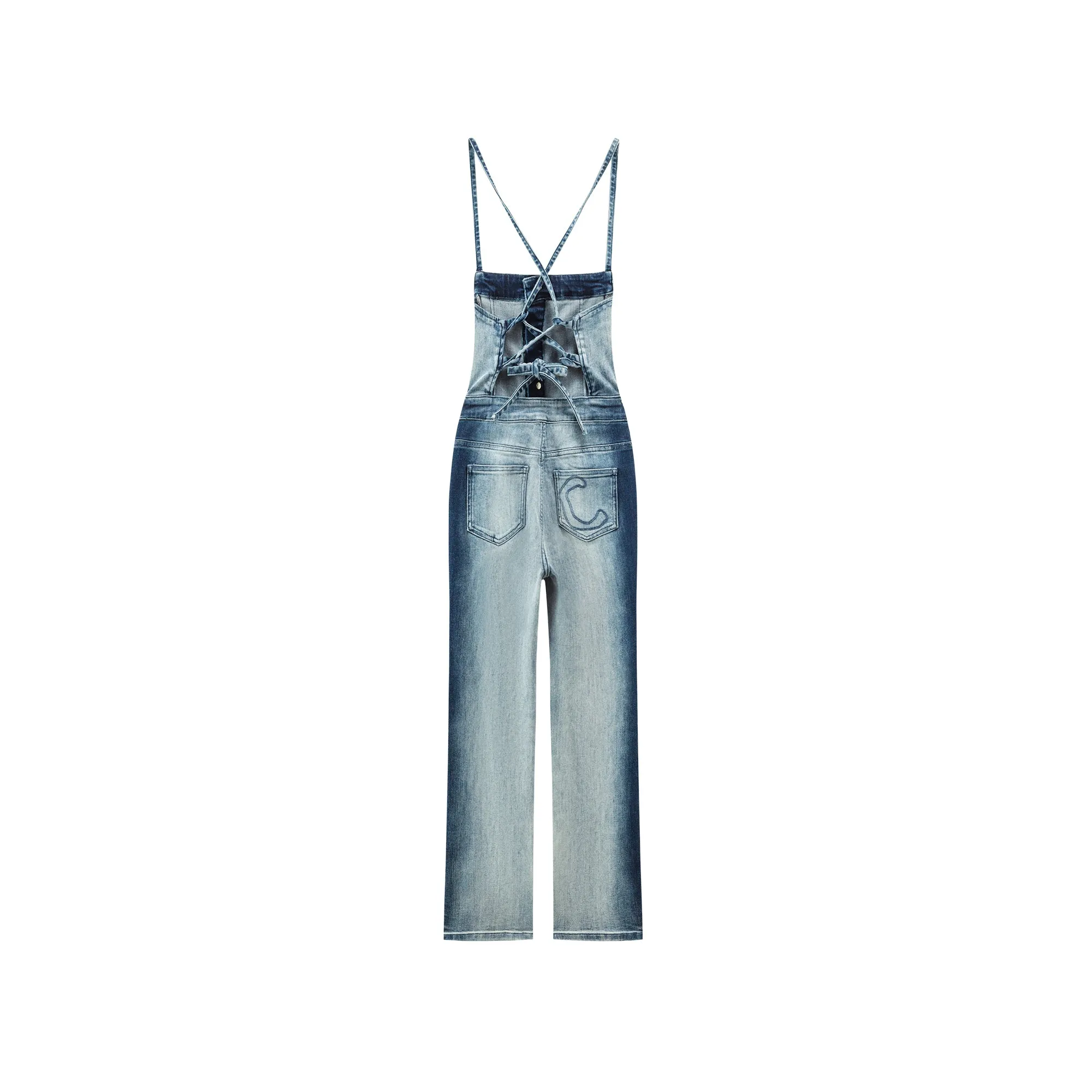 Shading Denim Jumpsuit