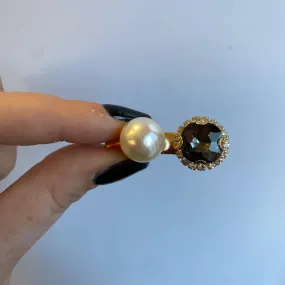 Small Hairclip- Steel and Pearl