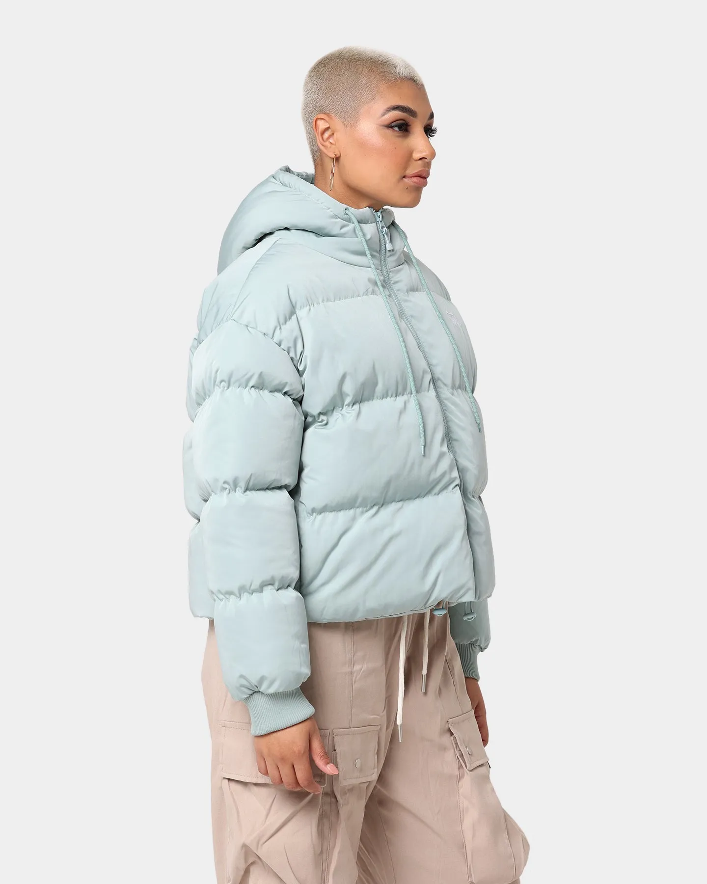 Stussy Women's Graffiti Hood Puffer Jacket Basil