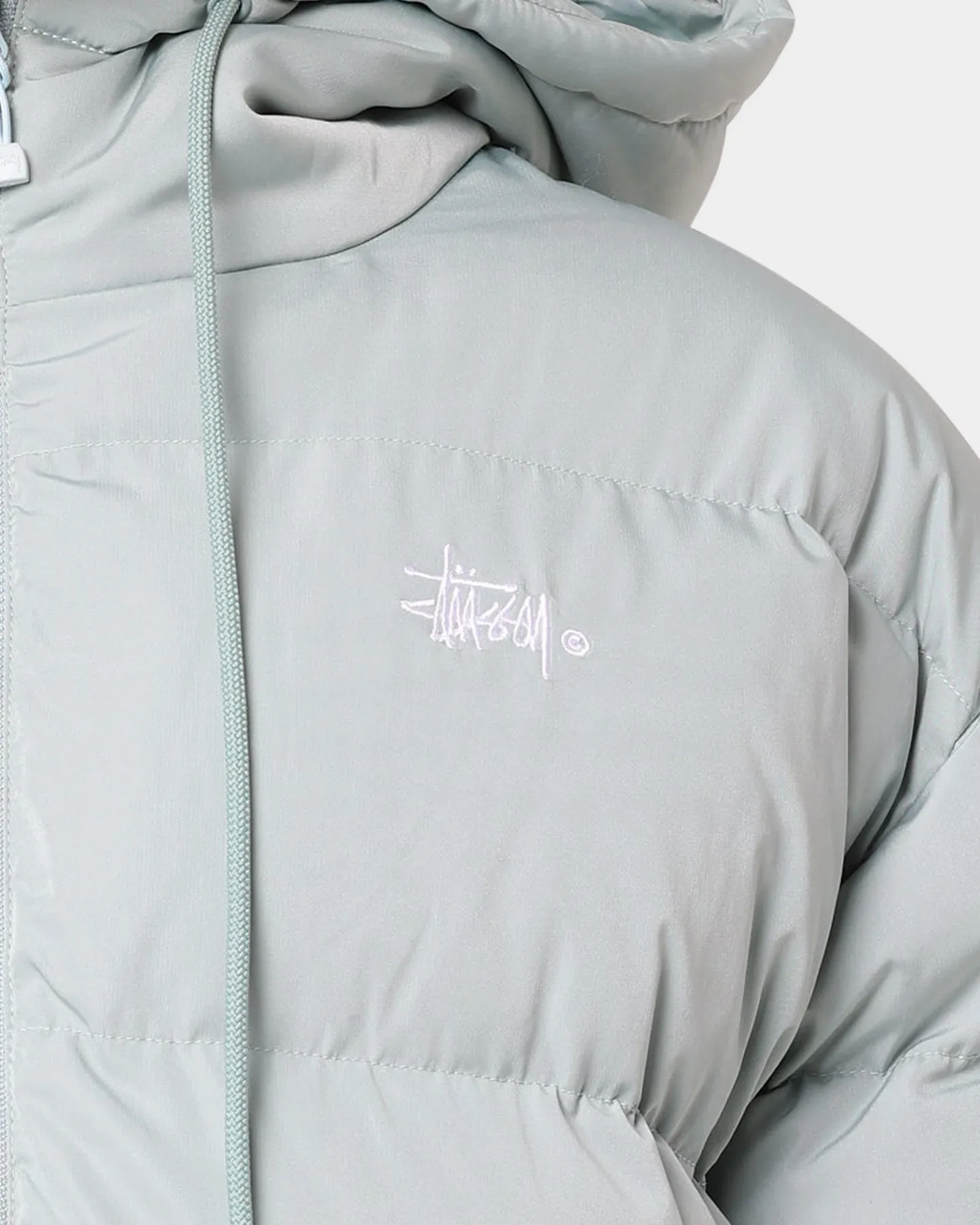 Stussy Women's Graffiti Hood Puffer Jacket Basil