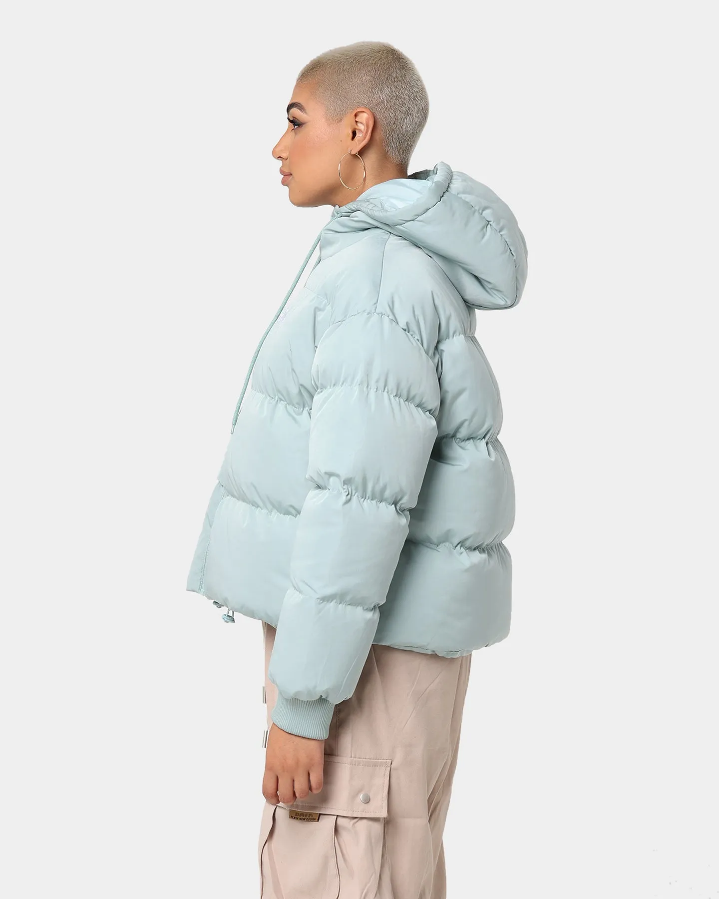 Stussy Women's Graffiti Hood Puffer Jacket Basil