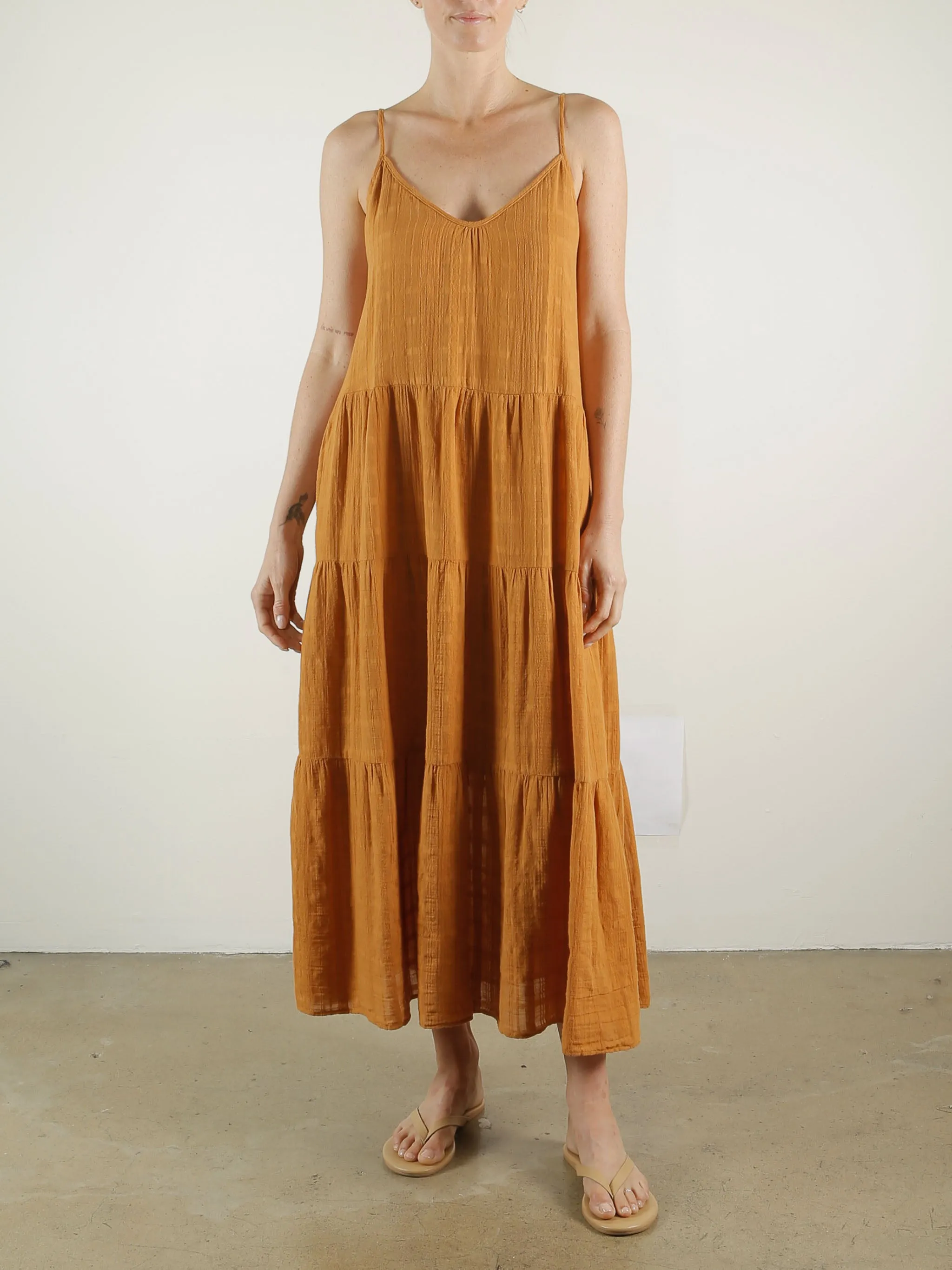 Sunny Maxi Dress in Gossamer Check - Cardamom *Final Sale*