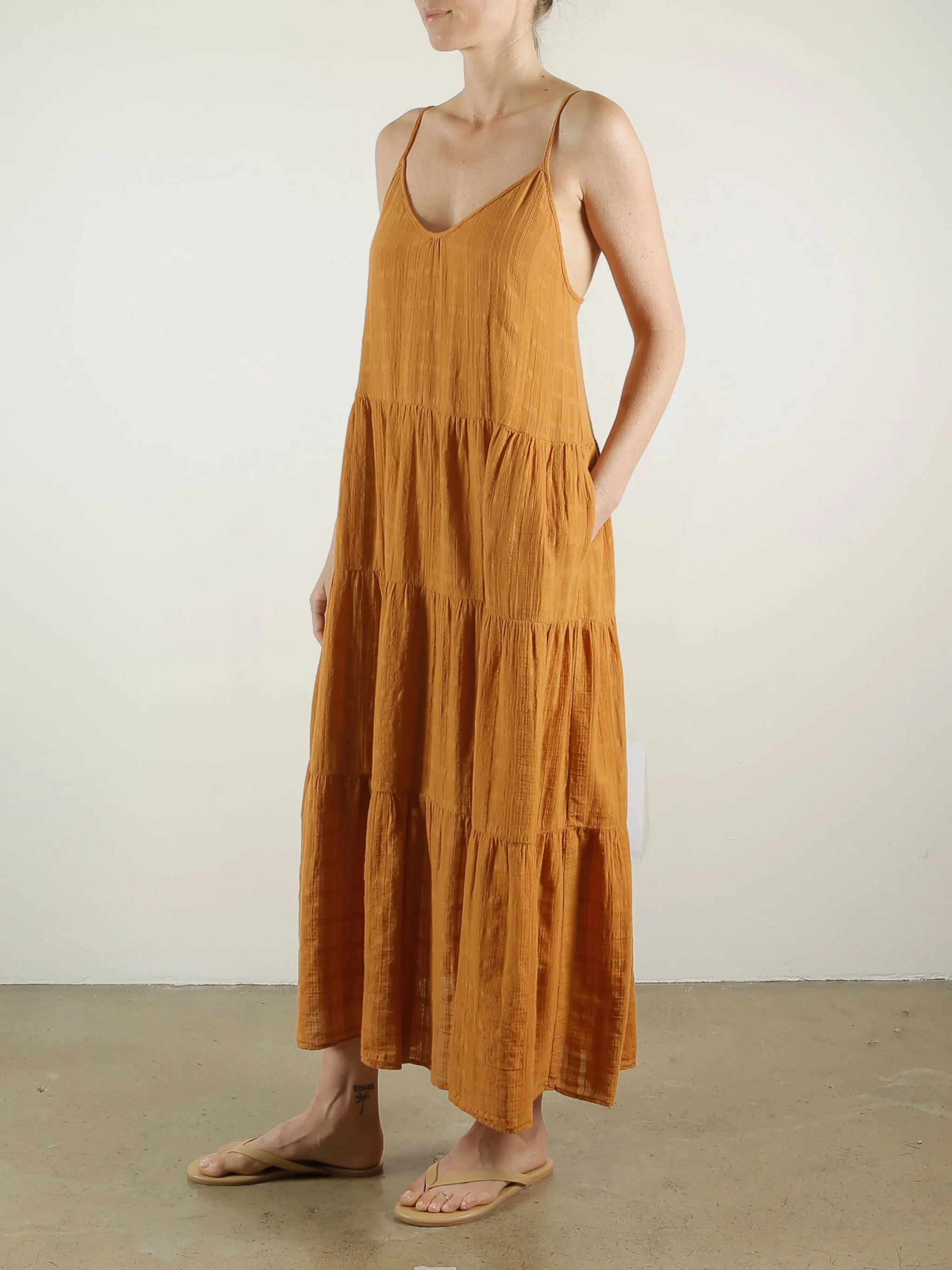 Sunny Maxi Dress in Gossamer Check - Cardamom *Final Sale*