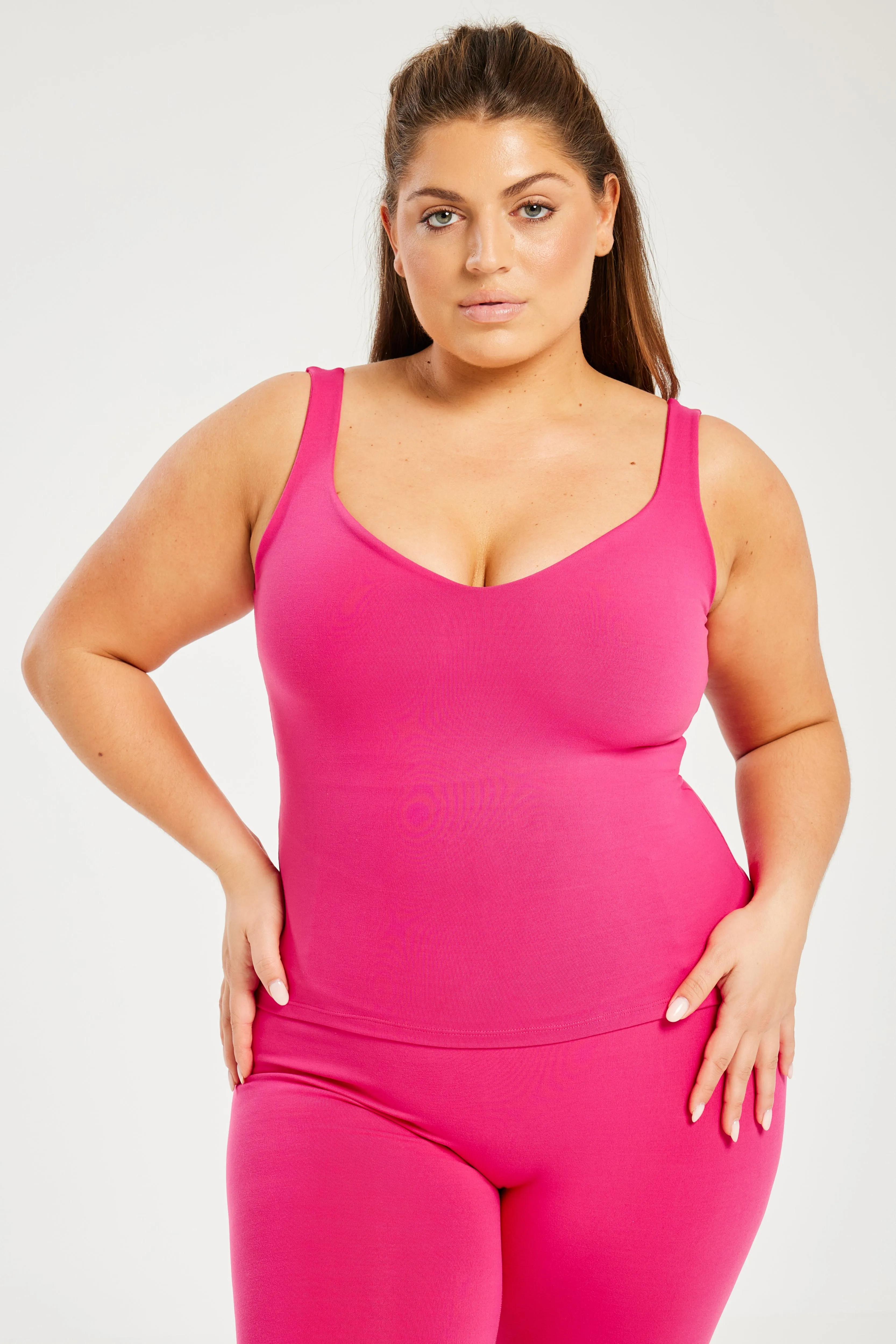 Super Stretch Sweetheart Tank Fuchsia