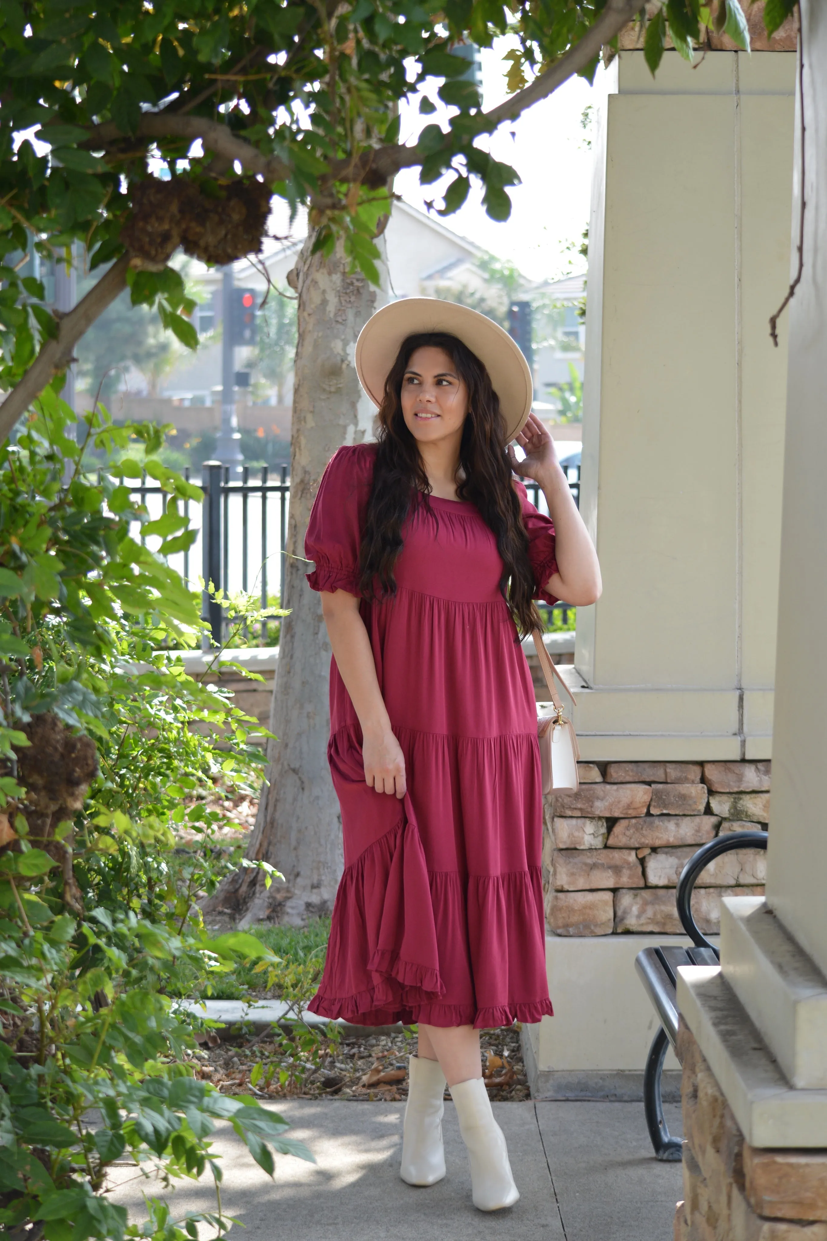 Sutton Red Tiered Dress