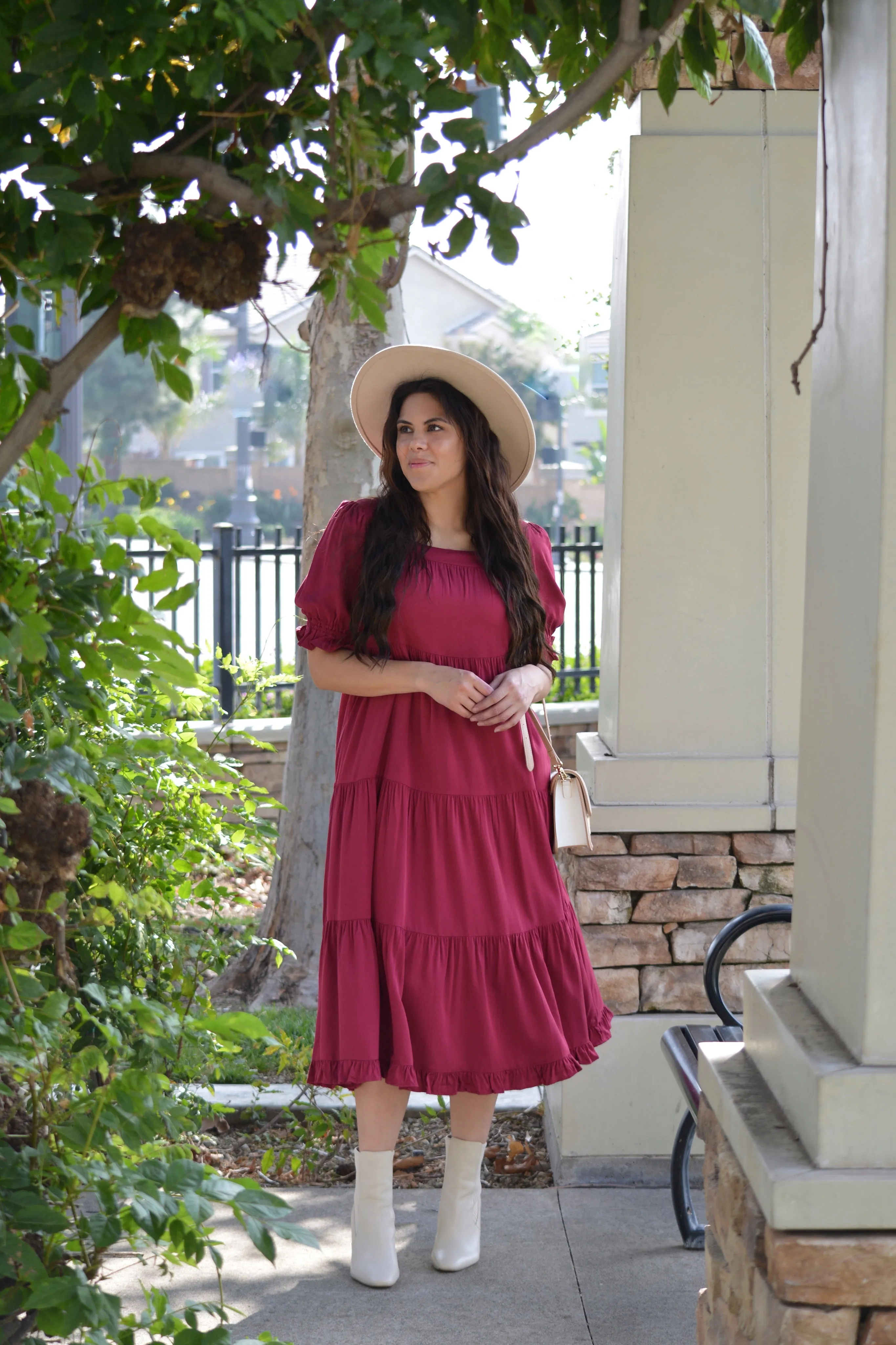 Sutton Red Tiered Dress