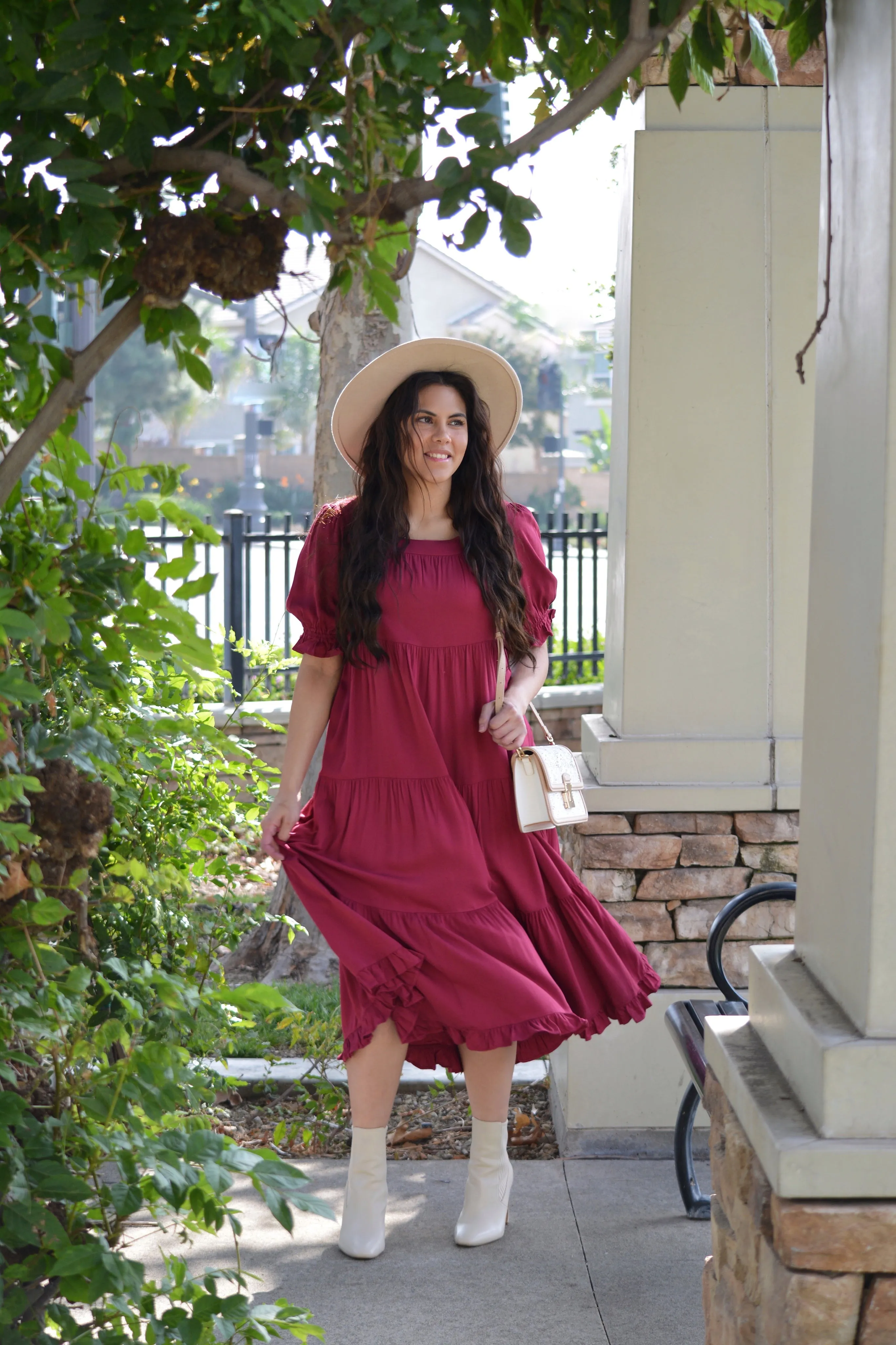 Sutton Red Tiered Dress