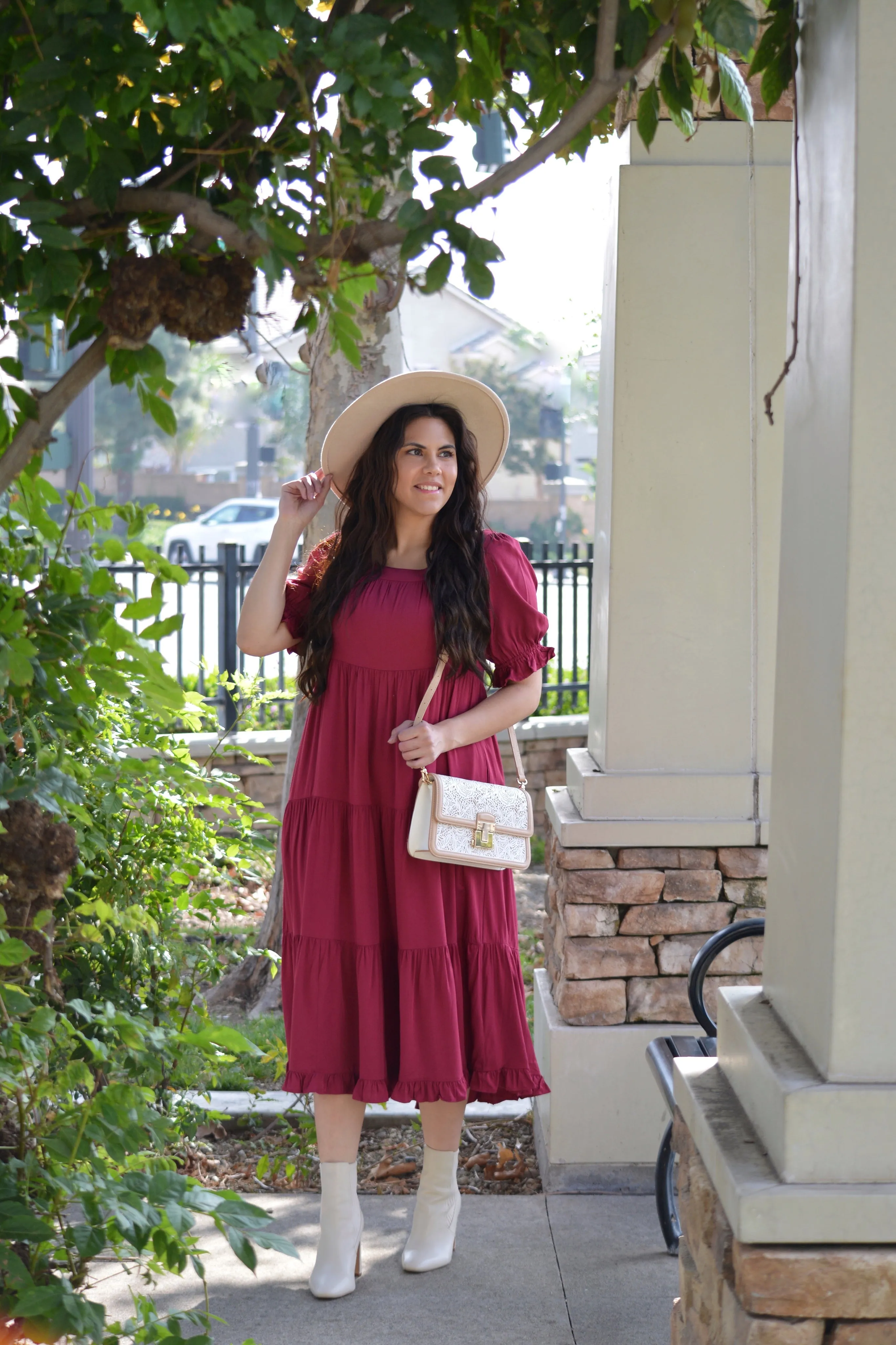 Sutton Red Tiered Dress