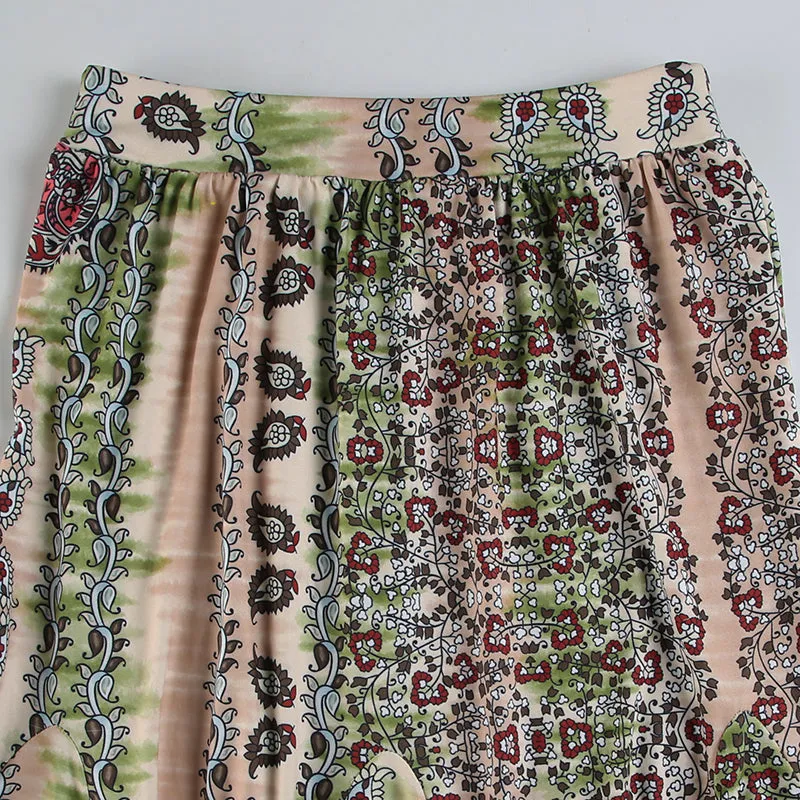 Talyn Retro Printed Midi Skirt