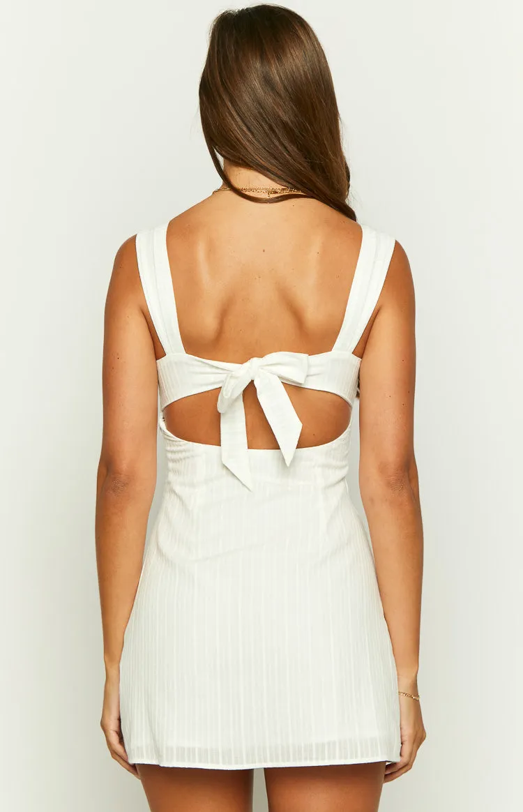 Taylor White Tie Back Mini Dress