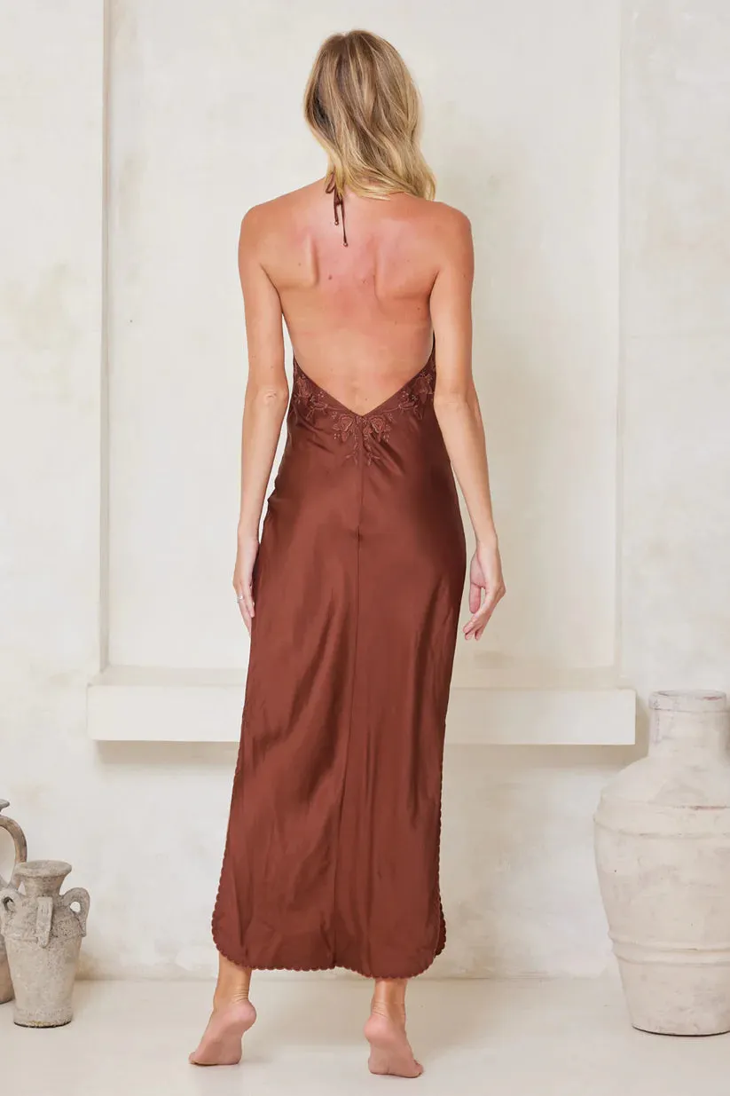 Tigerlily Santa Teresa Winnie Maxi Dress - Chocolate