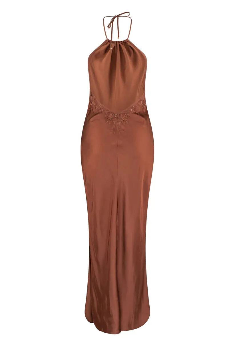 Tigerlily Santa Teresa Winnie Maxi Dress - Chocolate