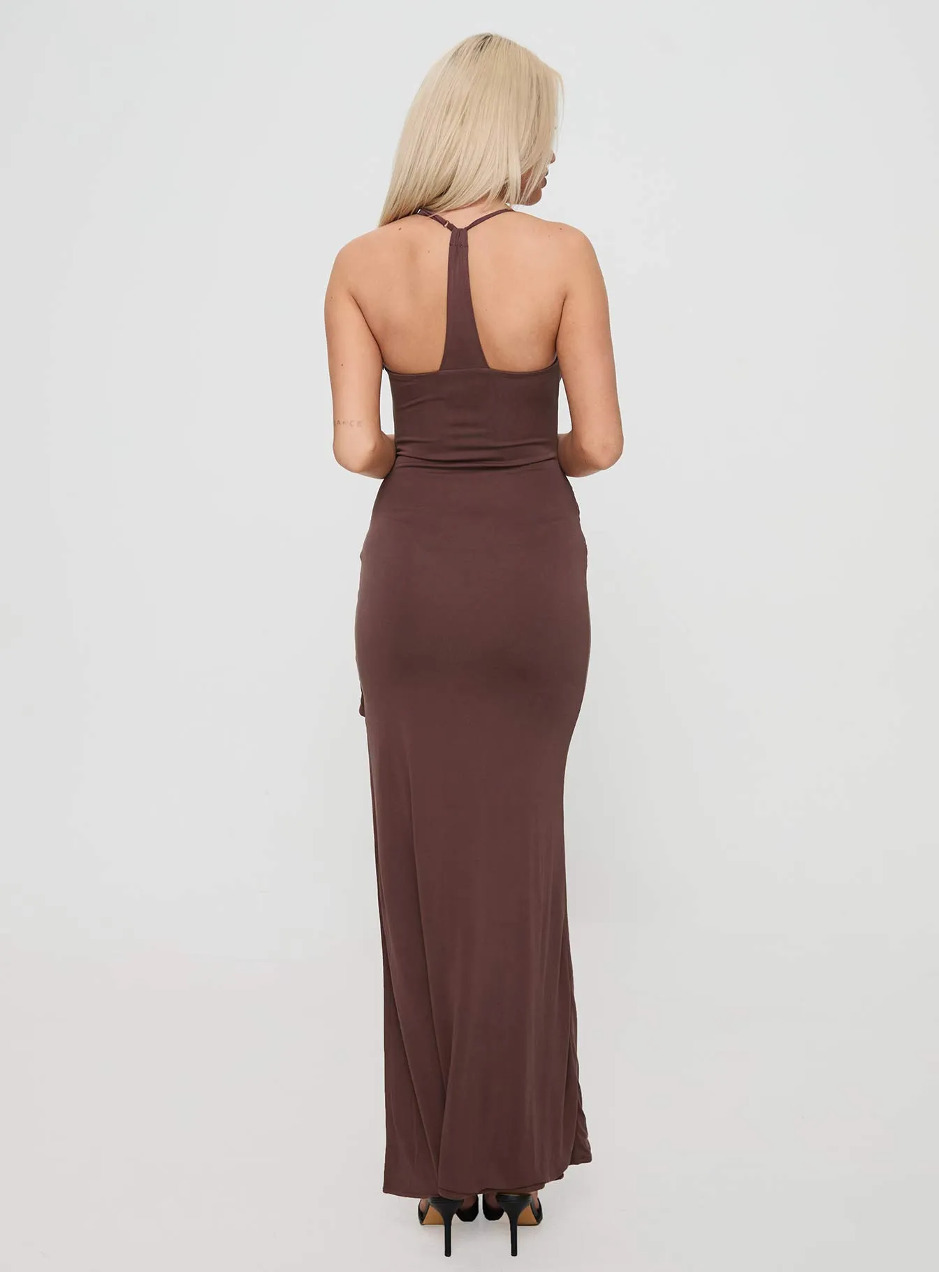 Toleet Marchesi Cupro Maxi Dress Chocolate