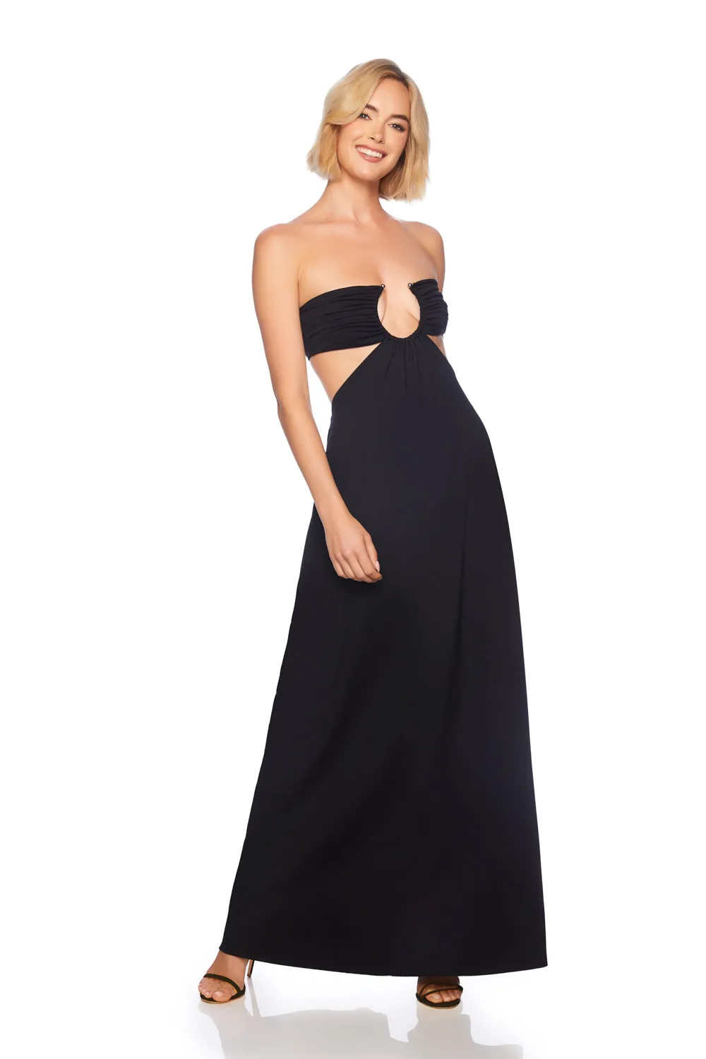 u wire cut out maxi dress