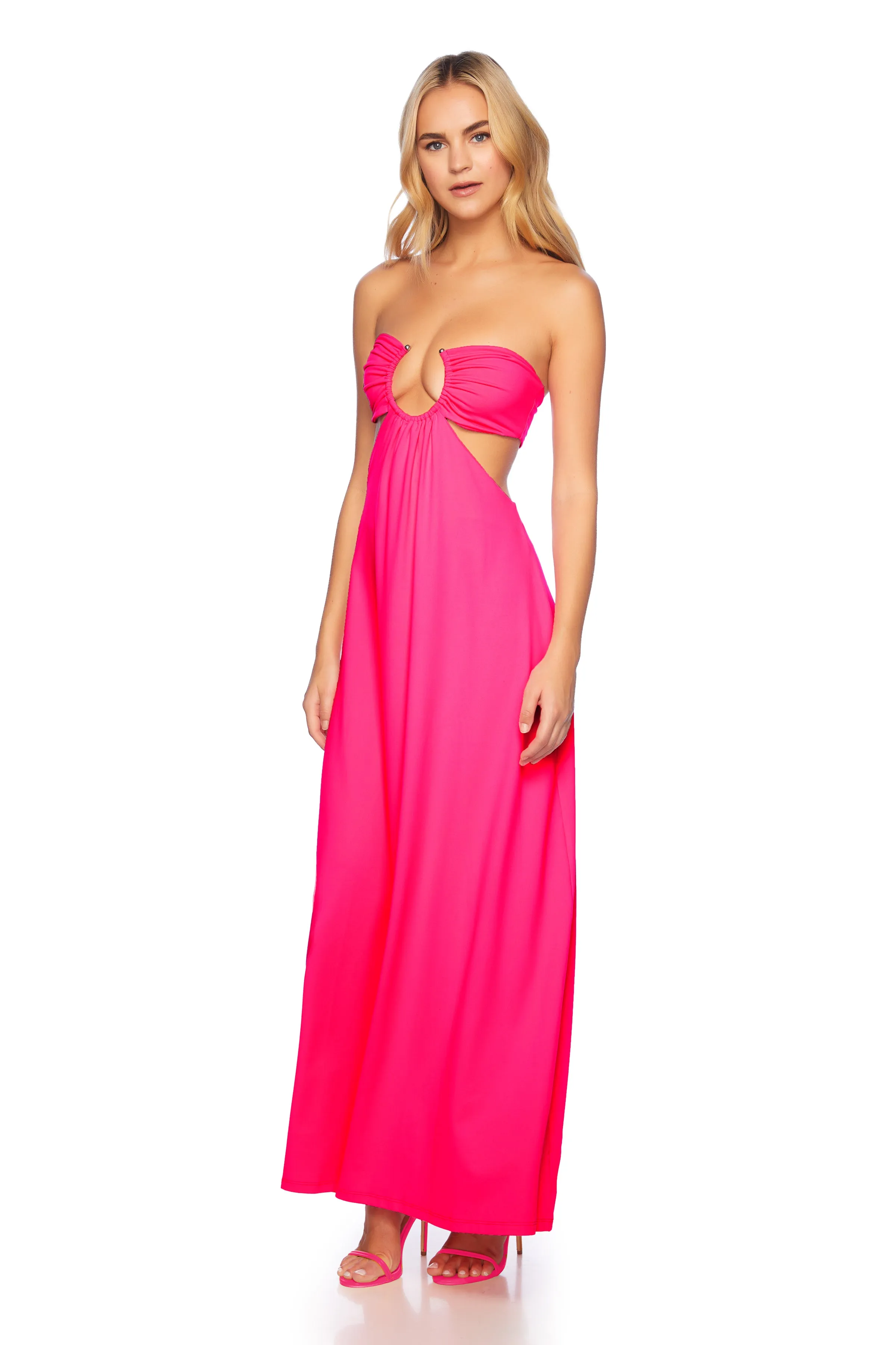 u wire cut out maxi dress