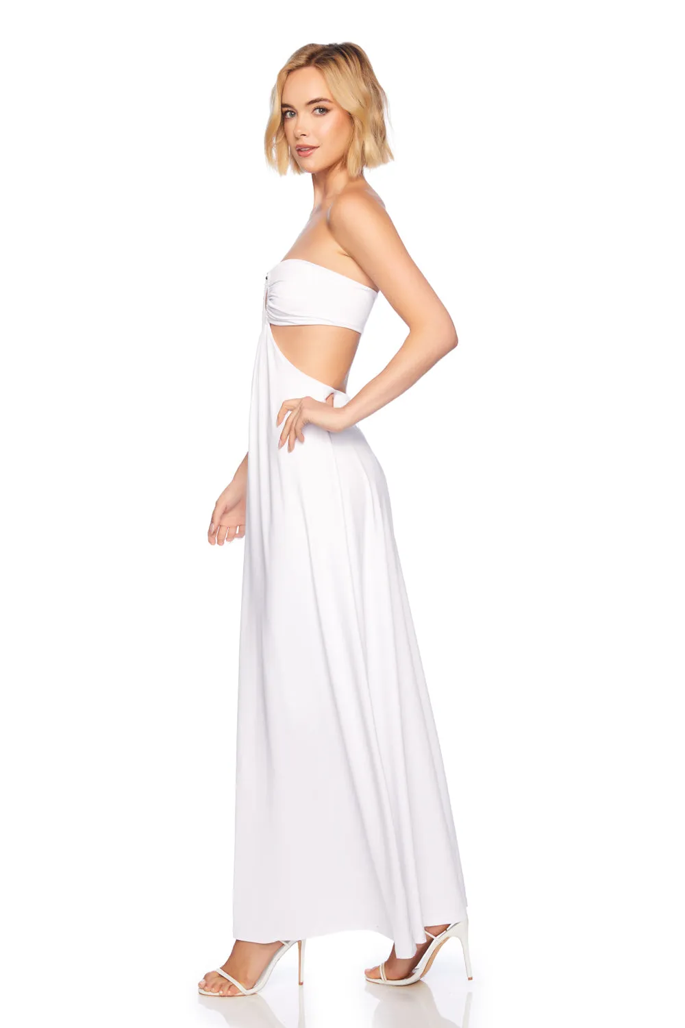 u wire cut out maxi dress