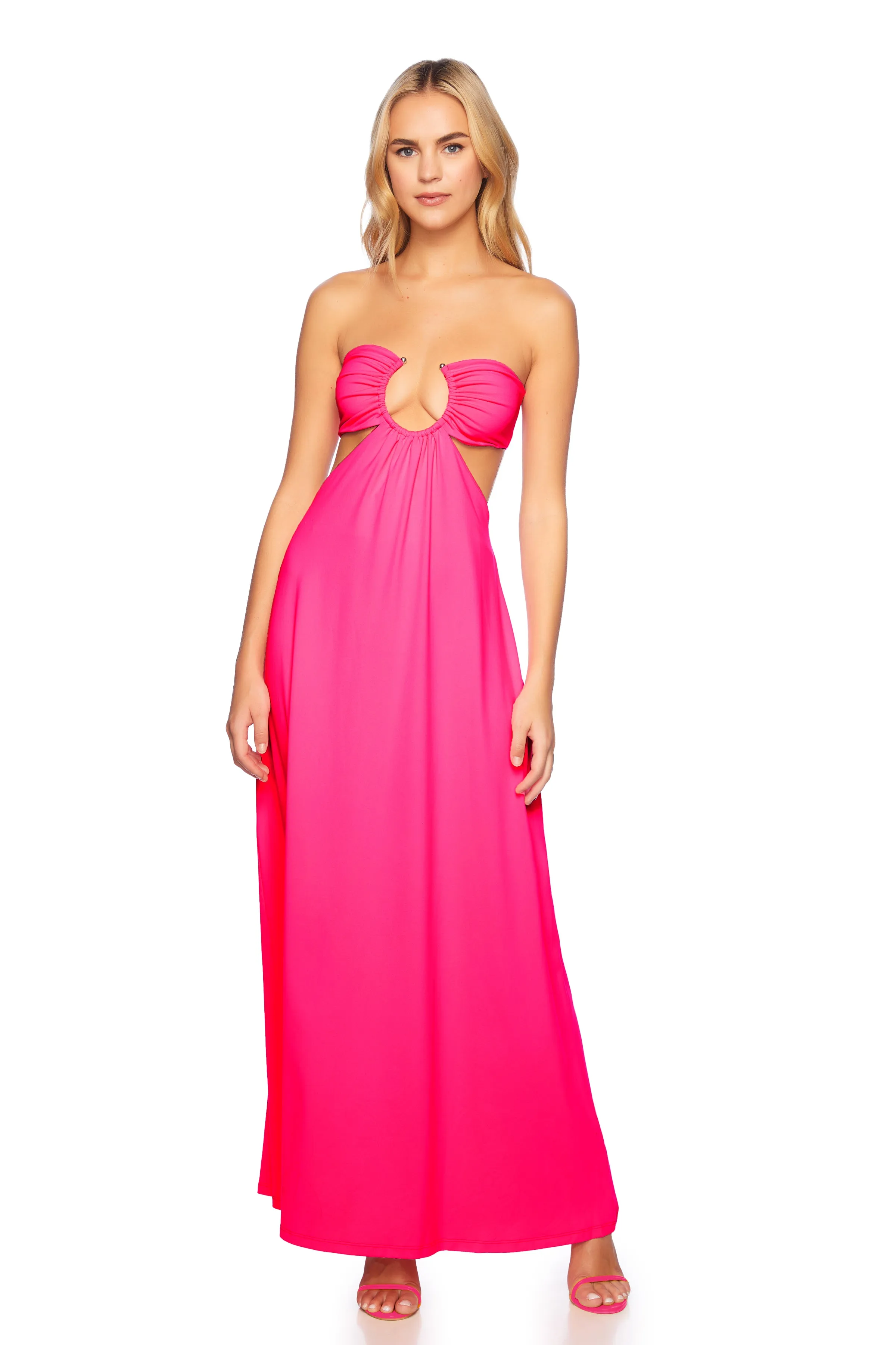 u wire cut out maxi dress