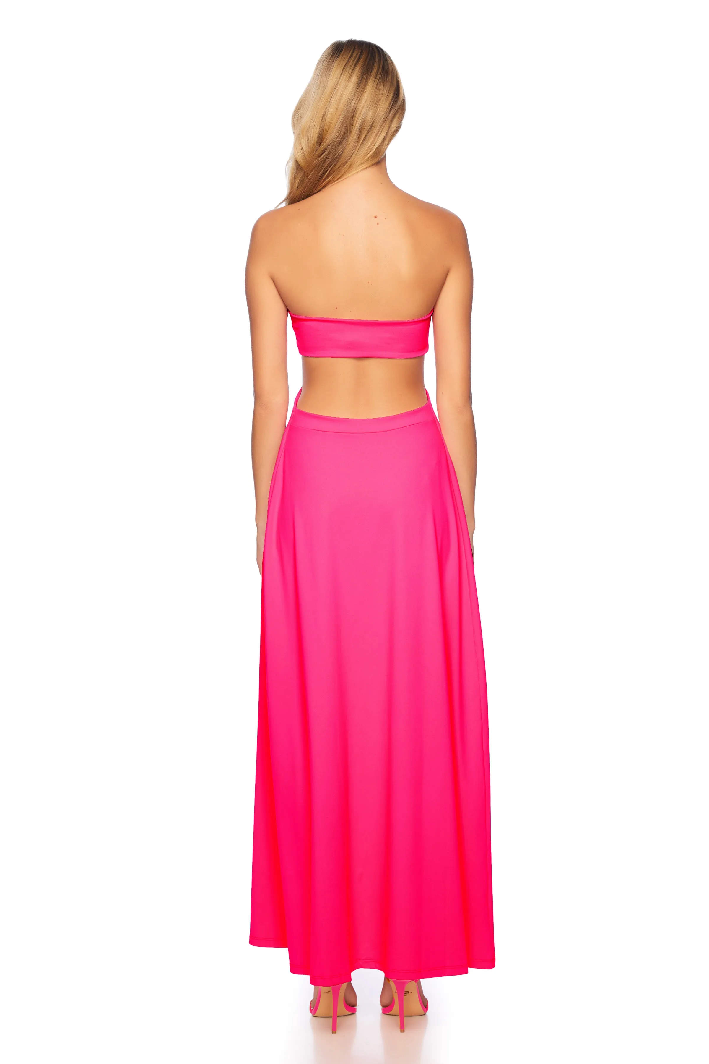 u wire cut out maxi dress