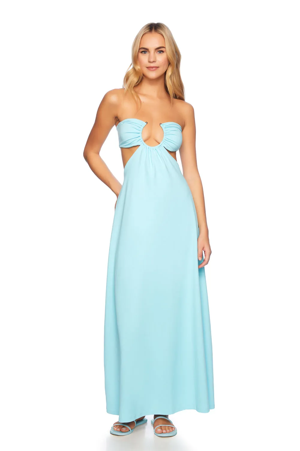 u wire cut out maxi dress