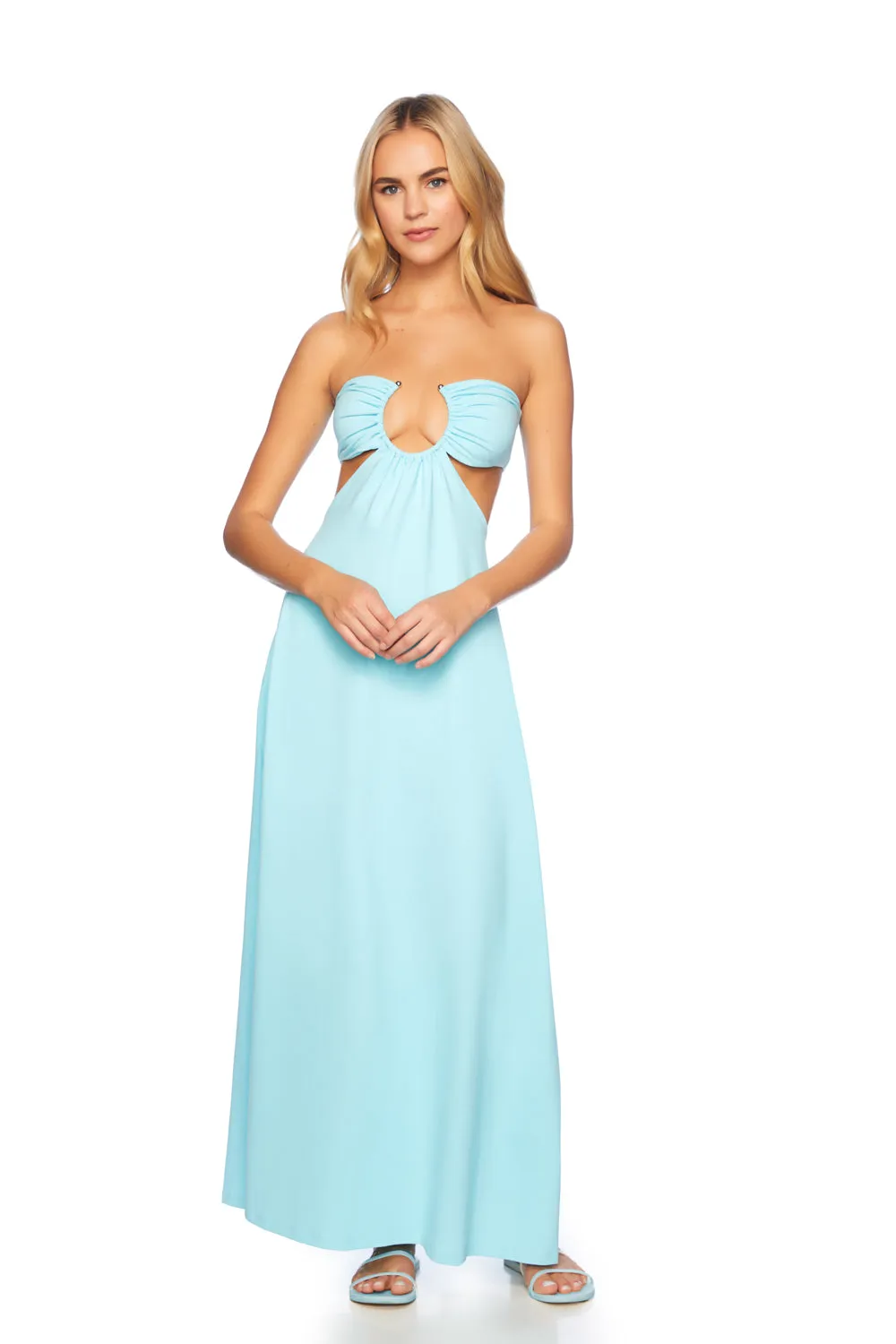 u wire cut out maxi dress